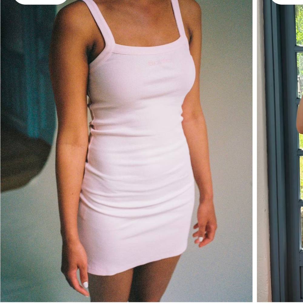 Djerf Avenue Daily Dress Ribbed Baby Pink